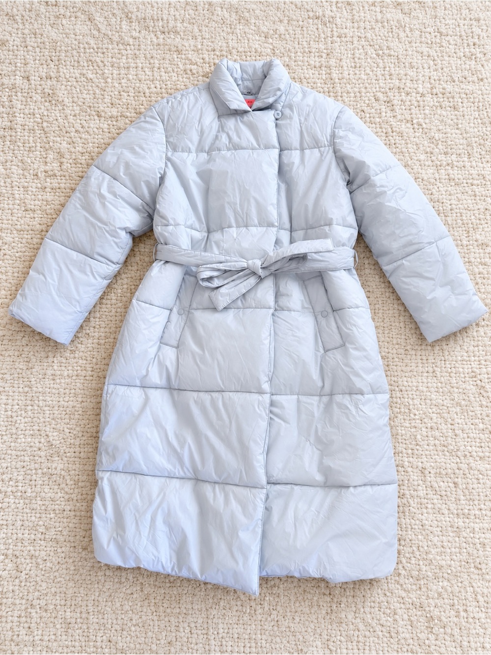 J.Crew Signature Puffer Wrap Coat PrimaLoft Pale Sky Medium